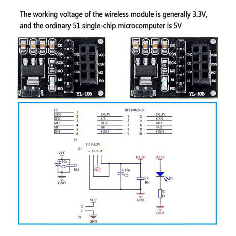 Nrf24L01 Module Wireless - ABAN 5Pcs NRF24L01 무선 어댑터 모듈