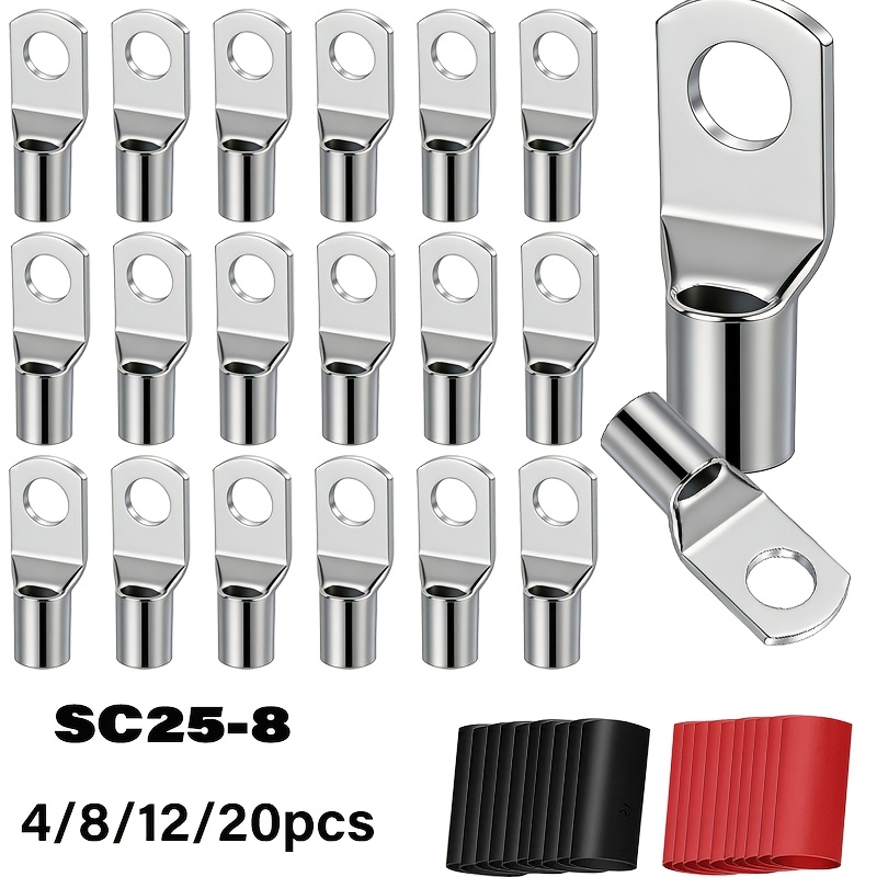 Heat Shrink Tubing - 4/8/12/20PCS 6AWG-SC25-8 주석 도금 구리 배터리