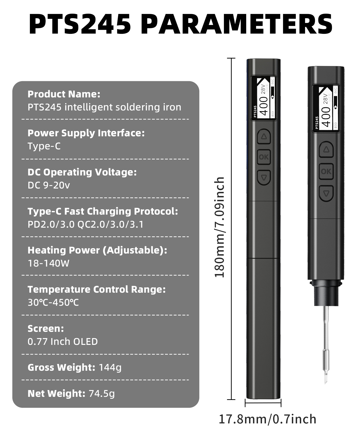 Flux Pen Electronics - FEITA PTS245 전자제품용 납땜 인두 키트
