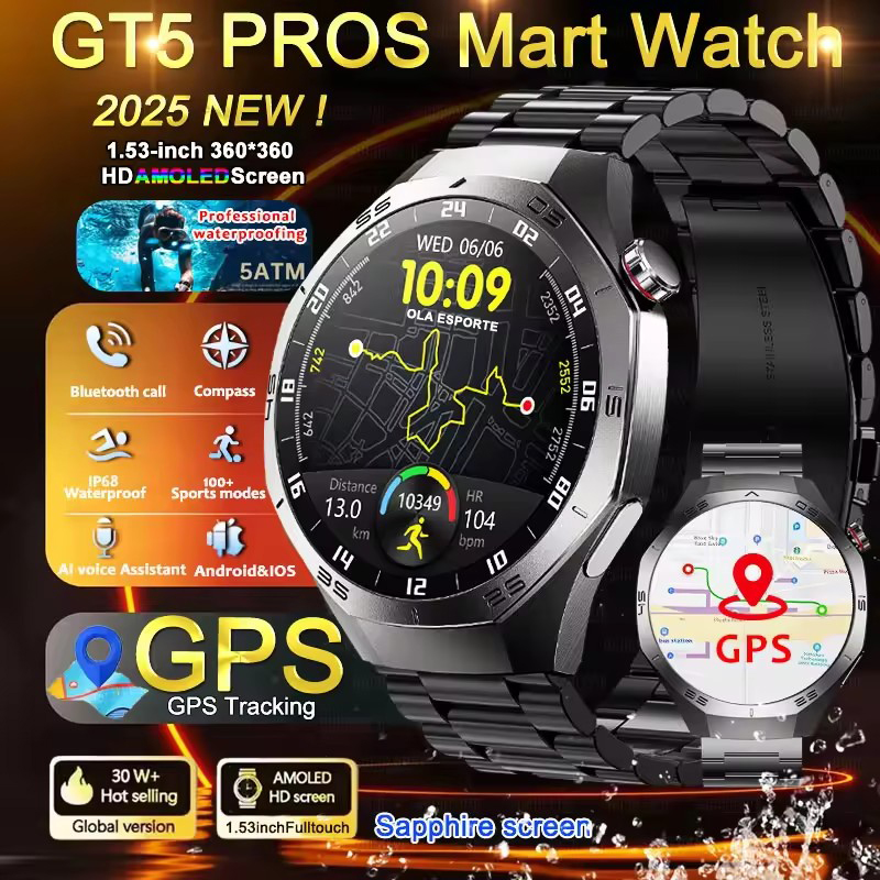 Diy Wearable Electronics - 라운드 GPS 스마트워치 방수 BT 통화