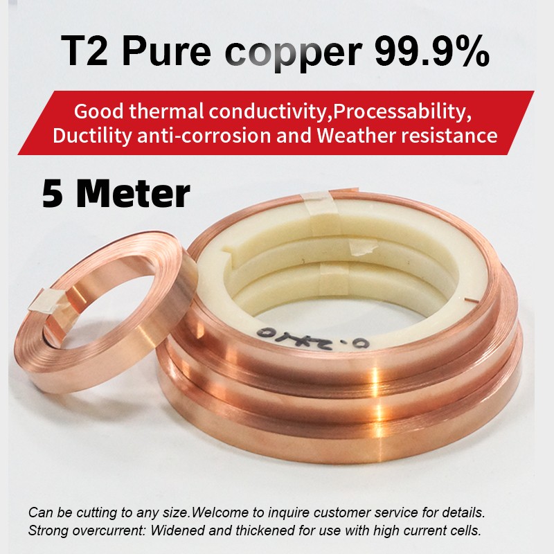 Diy Electronics Spot Welder - 5M/롤 99.9% T2 구리 스트립 스트랩