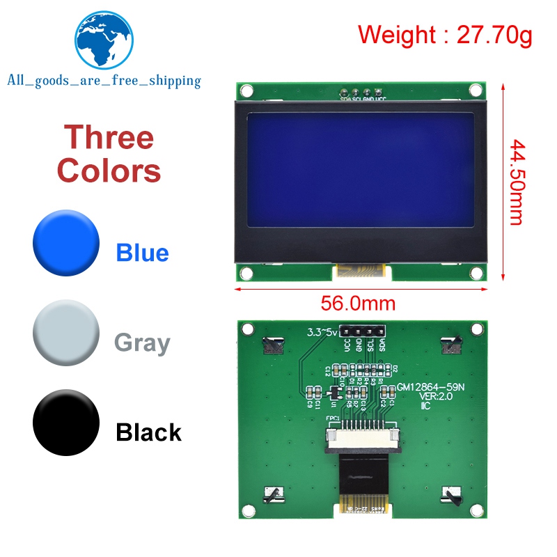 1/3PCS 12864 IIC LCD 모듈 128X64 - I2C Lcd Display 리뷰 및 가격