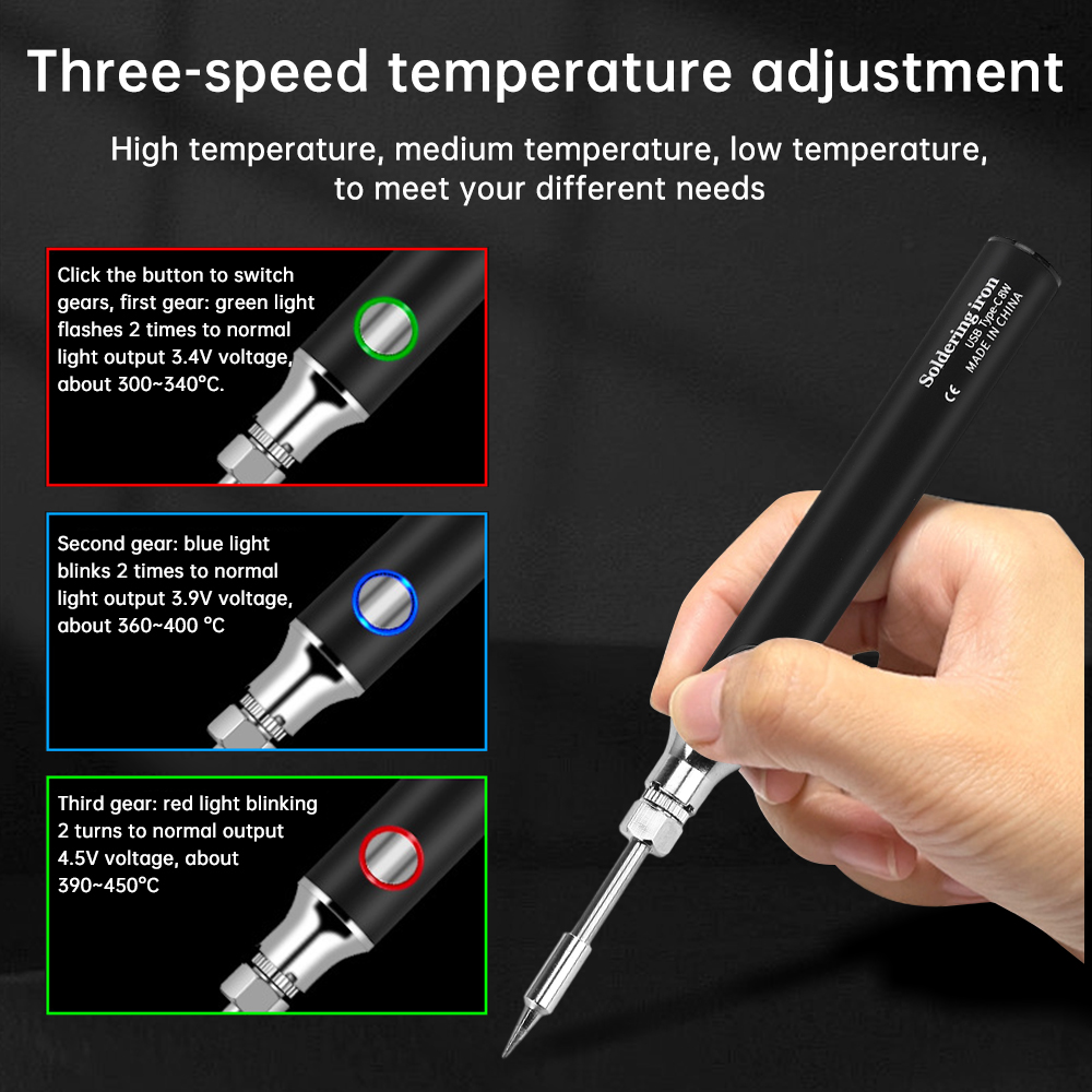 미니 USB 타입-C 납땜 인두 3단계 온도 조절 가능 - Flux Pen Electronics 리뷰 및 가격