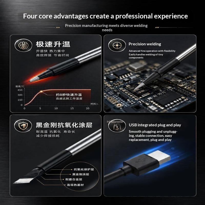 3Pcs 5V USB 납땜 인두 팁 세트 휴대용 배터리 - Flux Pen Electronics 리뷰 및 가격
