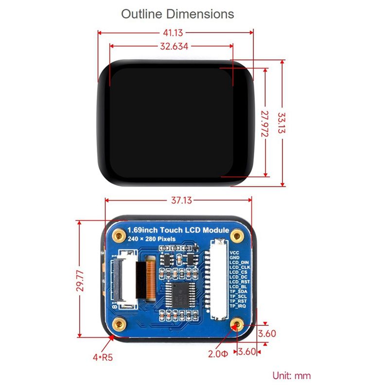 터치 패널이 포함된 절묘한 1.69인치 원형 LCD 디 - I2C Lcd Display 리뷰 및 가격
