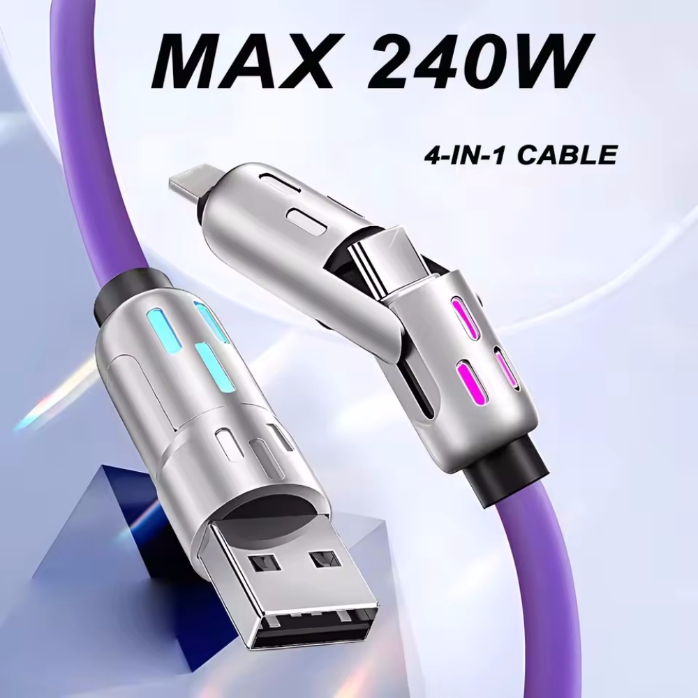 4 in 1 멀티 커넥터 충전기 회전 엘보 USB -  - Diy Electronics Wire 리뷰 및 가격