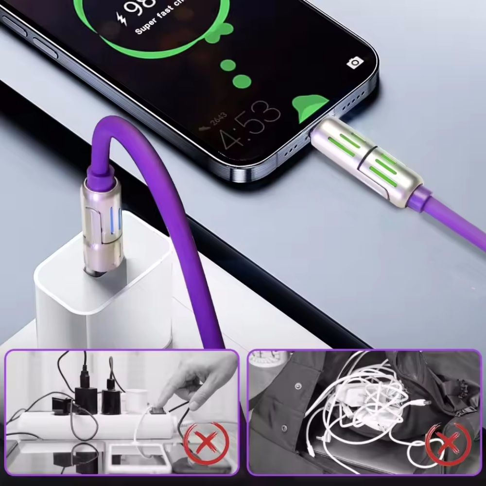 4 in 1 멀티 커넥터 충전기 회전 엘보 USB -  - Diy Electronics Wire 리뷰 및 가격