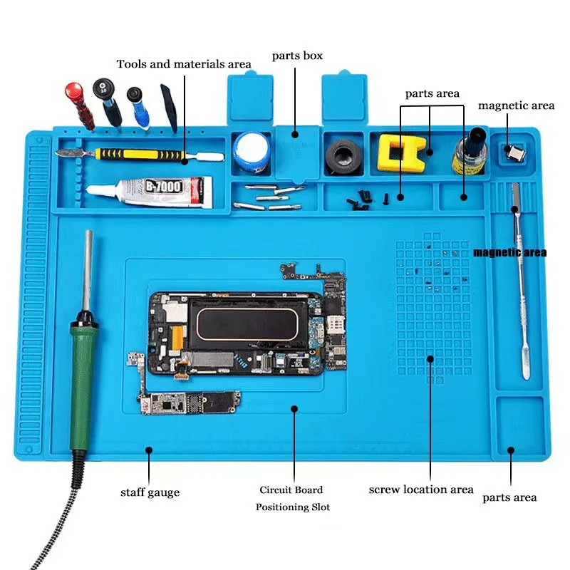 정전기 방지 실리콘 납땜 매트, 내열성 500 ° 전자 - Diy Electronics Workstation 리뷰 및 가격